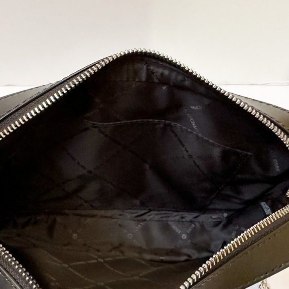 Michael Kors Jet Set Item East West Shoulder Crossbody Bag MK Signature Black - Picture 9 of 10